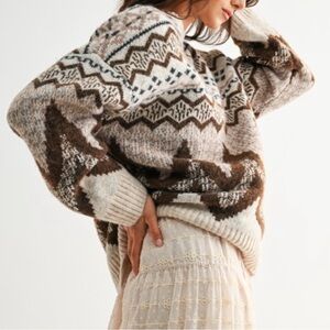 Cozy Brown Patterned Sweater NWT